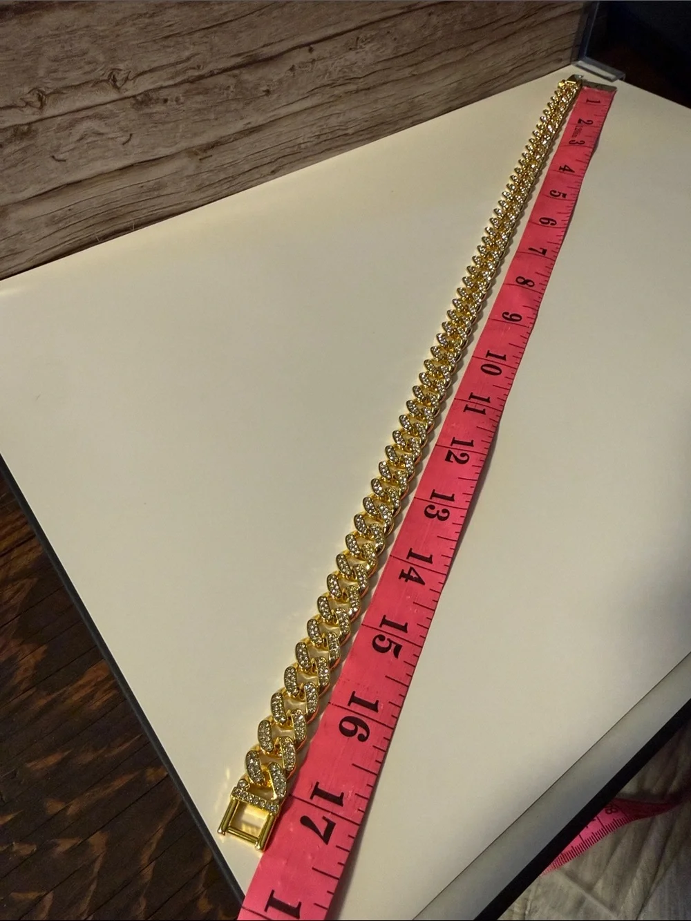 Men's Iced Out Gold Plated Diamond Cuban Link Chain Necklace